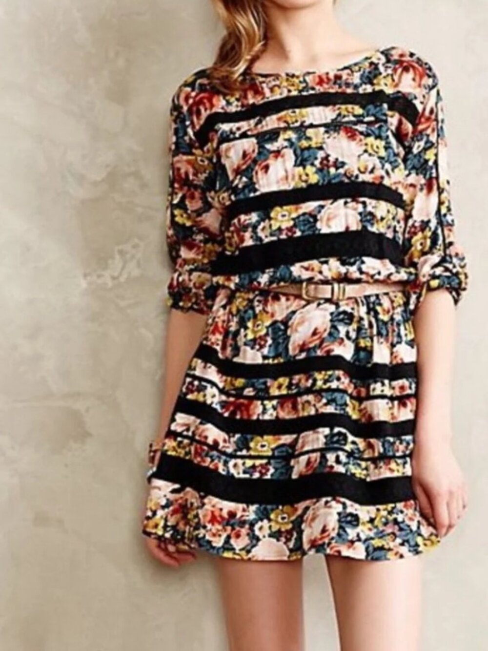 Anthropologie Holding Horses Garden Lace floral western mini dress